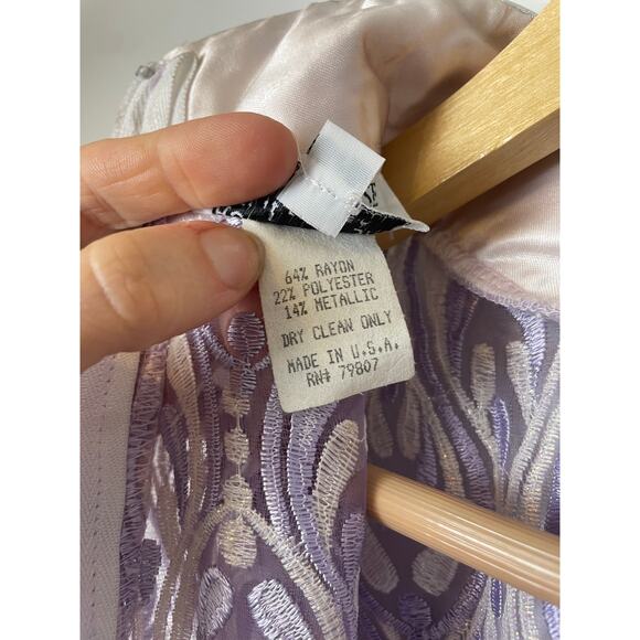 NOS Western Women's Lavender Sheer Cropped Blouse Formal Size Small Pastel - Picture 11 of 11